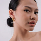 CROISSANT Pastry Stud Earrings - Gold Plated