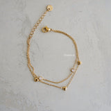 MICAH Double Layer Heart Bracelet - Gold Plated