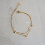 MICAH Double Layer Heart Bracelet - Gold Plated