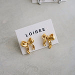 CASSIDY Coquette Bow Earrings - Gold Plated