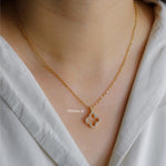 CLOVER CHARM Chain Necklace - Gold Plated
