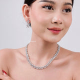 LENORA Zirconia Bridal Necklace and Earrings Set - Wedding