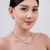 CHARLOTTE Zirconia Listring Bridal Necklace and Earrings Set - Wedding