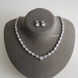 CHARLOTTE Zirconia Listring Bridal Necklace and Earrings Set - Wedding