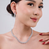 LENORA Zirconia Bridal Necklace and Earrings Set - Wedding