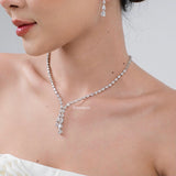 ALLEGRA Zirconia Bridal Necklace Earrings Bracelet Set - Wedding