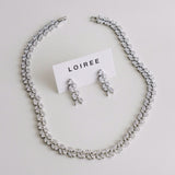 LENORA Zirconia Bridal Necklace and Earrings Set - Wedding