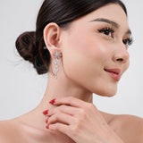 JENNIFER Zirconia Flower Necklace Earrings Bracelet Set - Wedding