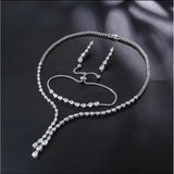 ALLEGRA Zirconia Bridal Necklace Earrings Bracelet Set - Wedding