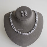 LENORA Zirconia Bridal Necklace and Earrings Set - Wedding