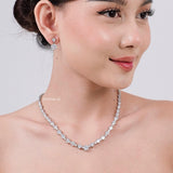 CHARLOTTE Zirconia Listring Bridal Necklace and Earrings Set - Wedding