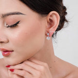 CHARLOTTE Zirconia Listring Bridal Necklace and Earrings Set - Wedding