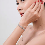 JENNIFER Zirconia Flower Necklace Earrings Bracelet Set - Wedding