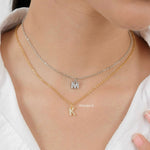 Personalized Tiny Letter Necklace - Gold Plated