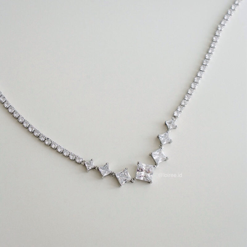 KATYA Zirconia Listring Bridal Necklace - Wedding