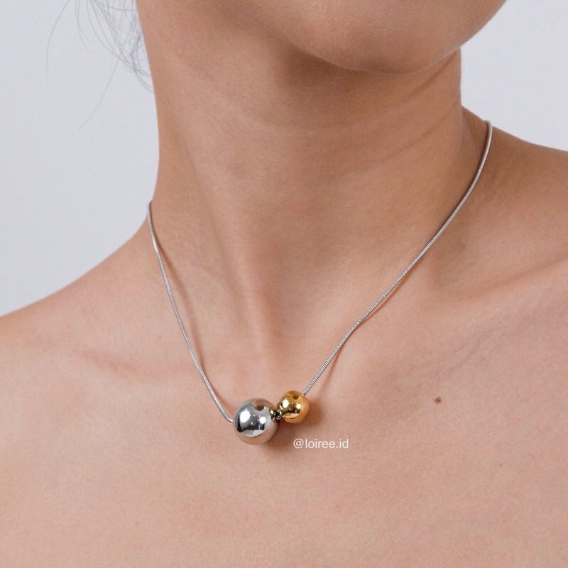 SAFO Two-Tone Ball Necklace - Gold Plated