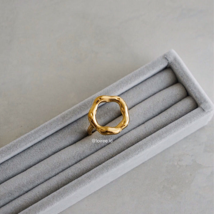 ZORA Round Hollow Open Ring - Gold Plated