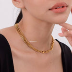 XANDER Double Chain Cuban Necklace - Gold Plated