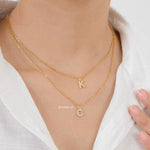 Personalized Tiny Letter Necklace - Gold Plated