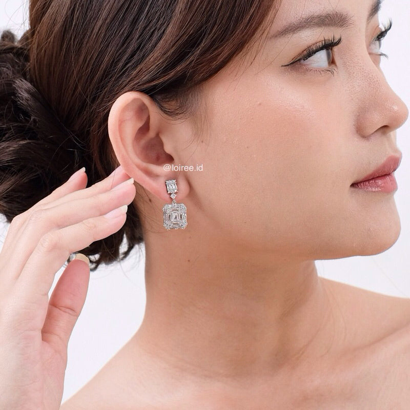 MARTHA Zirconia Dangle Bridal Earrings - Wedding