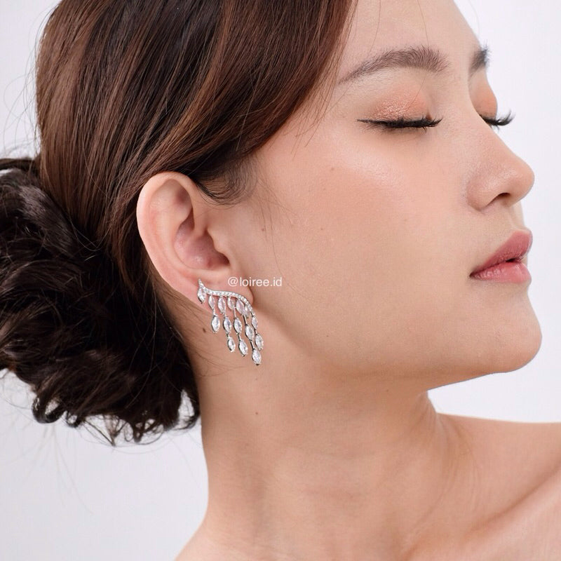 SHIRLEY Zirconia Wings Bridal Earrings - Wedding