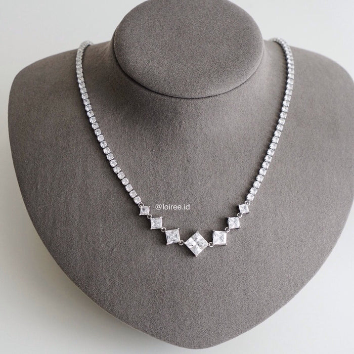 KATYA Zirconia Listring Bridal Necklace - Wedding