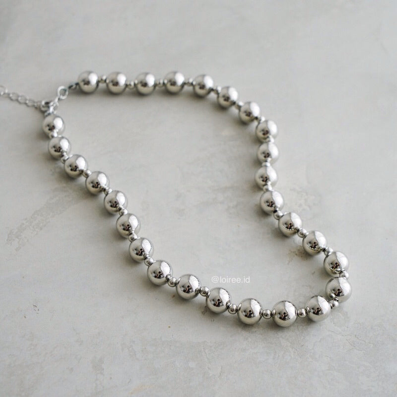 BORA Silver Beads Necklace - Stainless Steel
