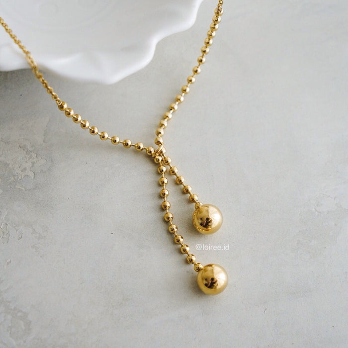 LUMEN Gold Beads Necklace - Gold Plated