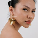 POSIE Big Flower Hoop Earrings - Gold Plated