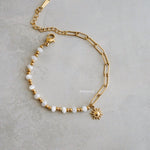 SUNNY Charm Pearl Bracelet - Gold Plated