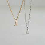 Personalized Tiny Letter Necklace - Gold Plated