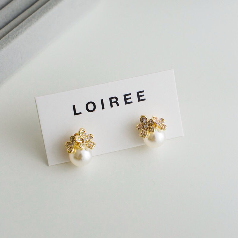YARA Zirconia Pearl Bridal Earrings - Wedding