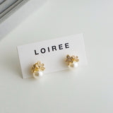 YARA Zirconia Pearl Bridal Earrings - Wedding