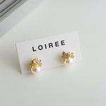 YARA Zirconia Pearl Bridal Earrings - Wedding