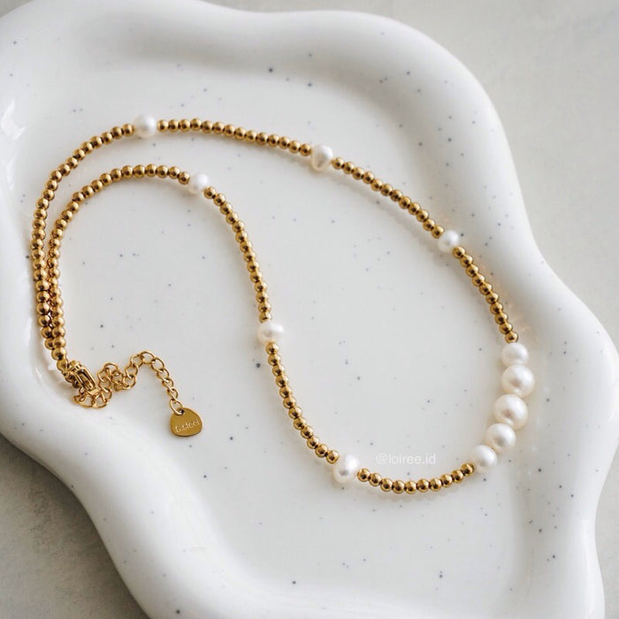 AKOYA Pearl Beads Necklace - Gold Plated