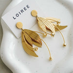ROWYN Petal Flower Earrings - Gold Plated
