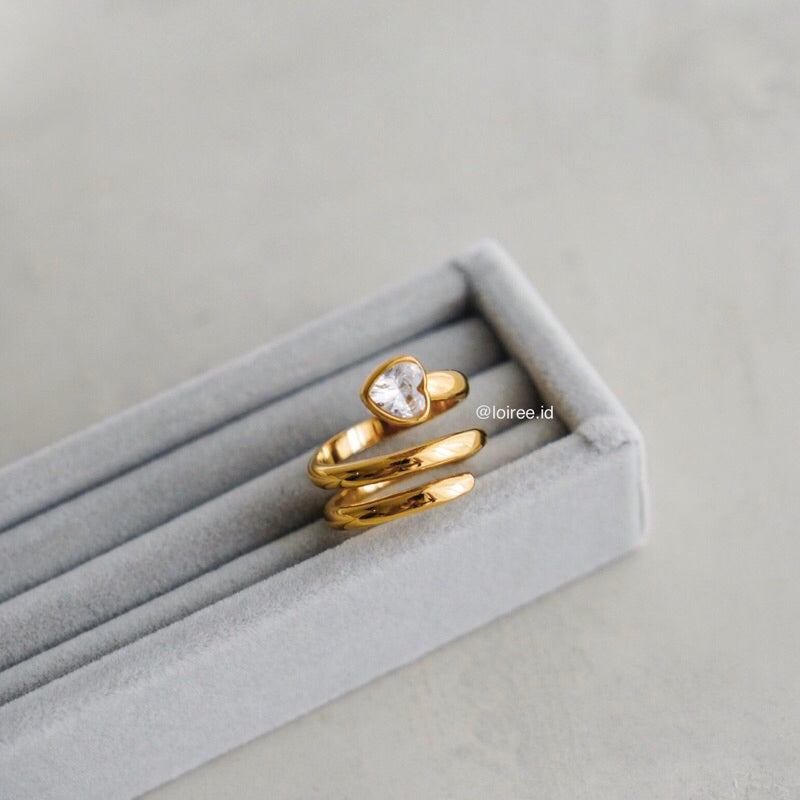ELSKA Heart Ring - Gold Plated
