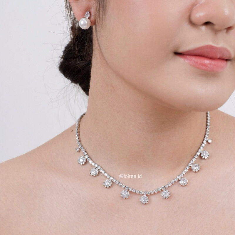 BLAIRE Zirconia Listring Bridal Necklace - Wedding