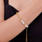 LAYLA Irregular Pearl Bracelet - Gold Plated