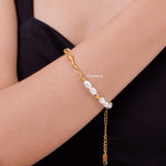 LAYLA Irregular Pearl Bracelet - Gold Plated