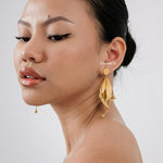 ROWYN Petal Flower Earrings - Gold Plated