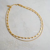 MINNA Double Layer Heart Necklace - Gold Plated