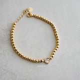 MORITZ Heart Beads Bracelet - Gold Plated