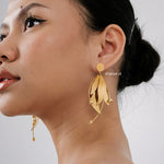 ROWYN Petal Flower Earrings - Gold Plated