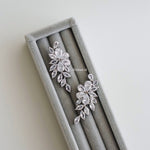 RACHEL Zirconia Flower Bridal Earrings - Wedding