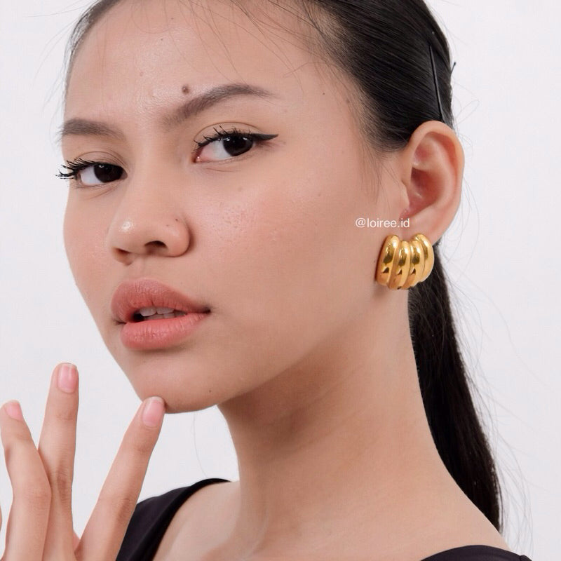 ANDREA Chubby Earrings - Gold Plated