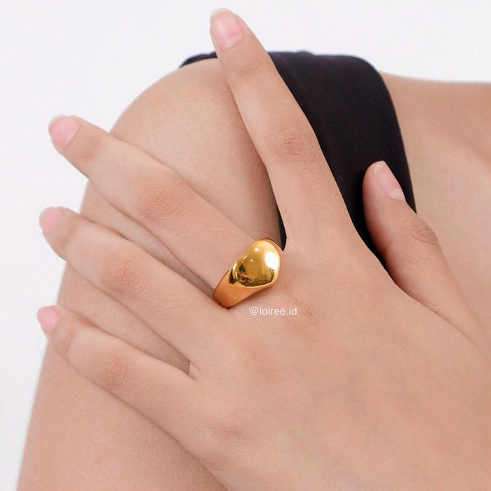 DAVIS Heart Shaped Ring - Gold Plated