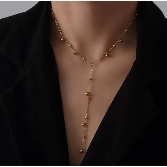 ASPEN Long Tassel Chain Necklace - Gold Plated
