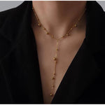 ASPEN Long Tassel Chain Necklace - Gold Plated