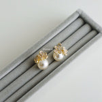 YARA Zirconia Pearl Bridal Earrings - Wedding